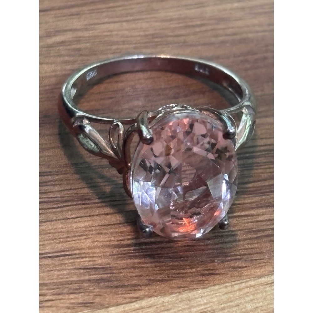 STS Pink Tourmaline Gemstone 925 Sterling Silver Ring Size 11 - Picture 1 of 10